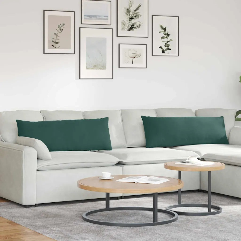 Cuscini da Divano 2 pz-Set di 2 Cuscini per Sofa Verde Scuro 120 x 40 cm 717810