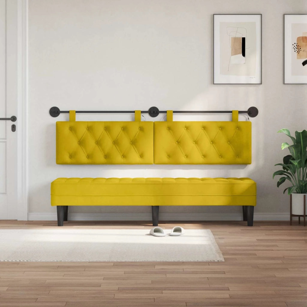 Testiera sospesa Con luce LED Giallo Velluto 3424700