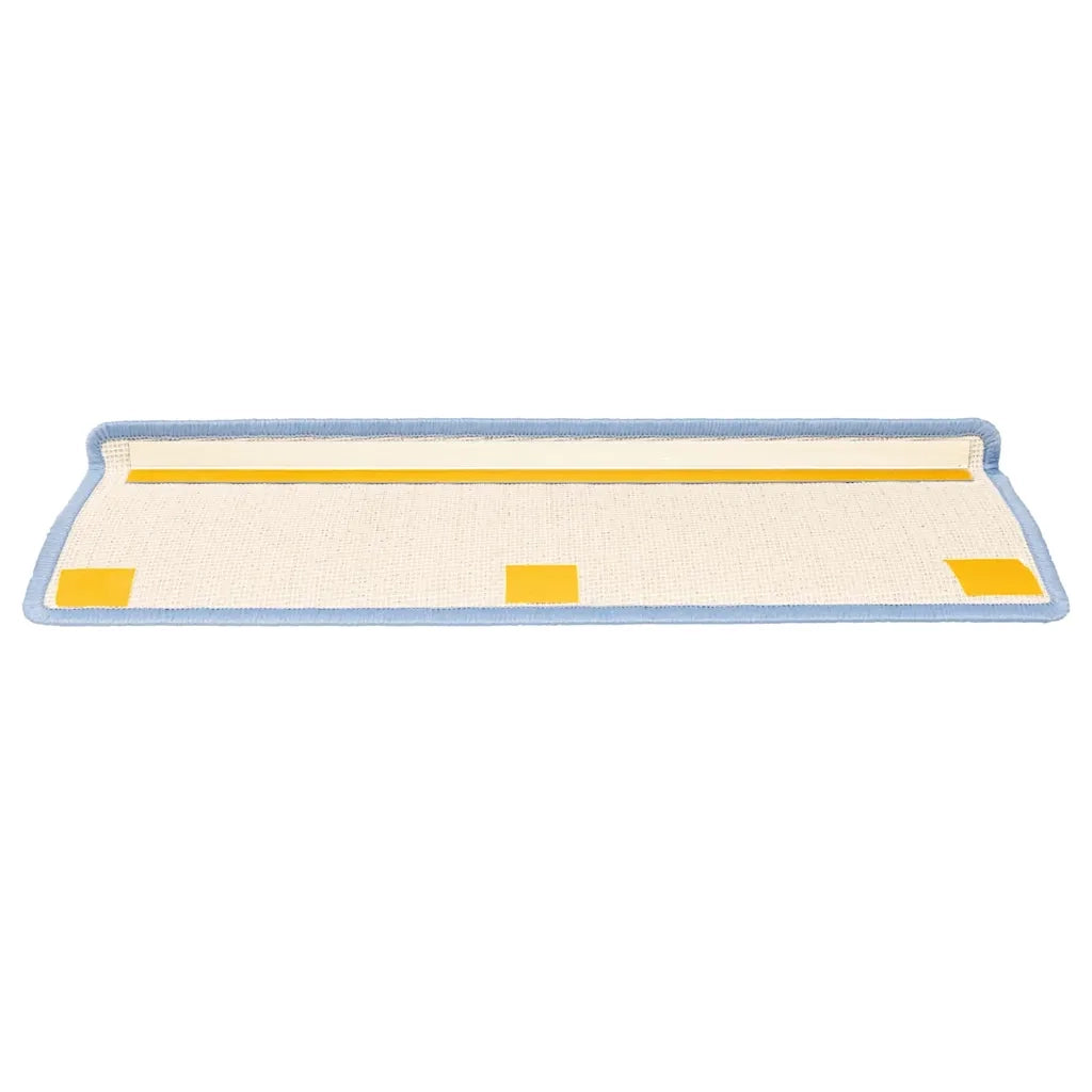 Tappetini per scale 15 pz | Gradini per Scale 65x21x4 cm Blu mare con bordo rettangolare