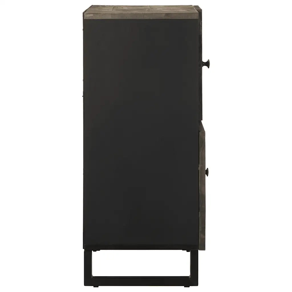 Credenza Nera 80x33x75 cm in Legno Massello di Mango 4017711