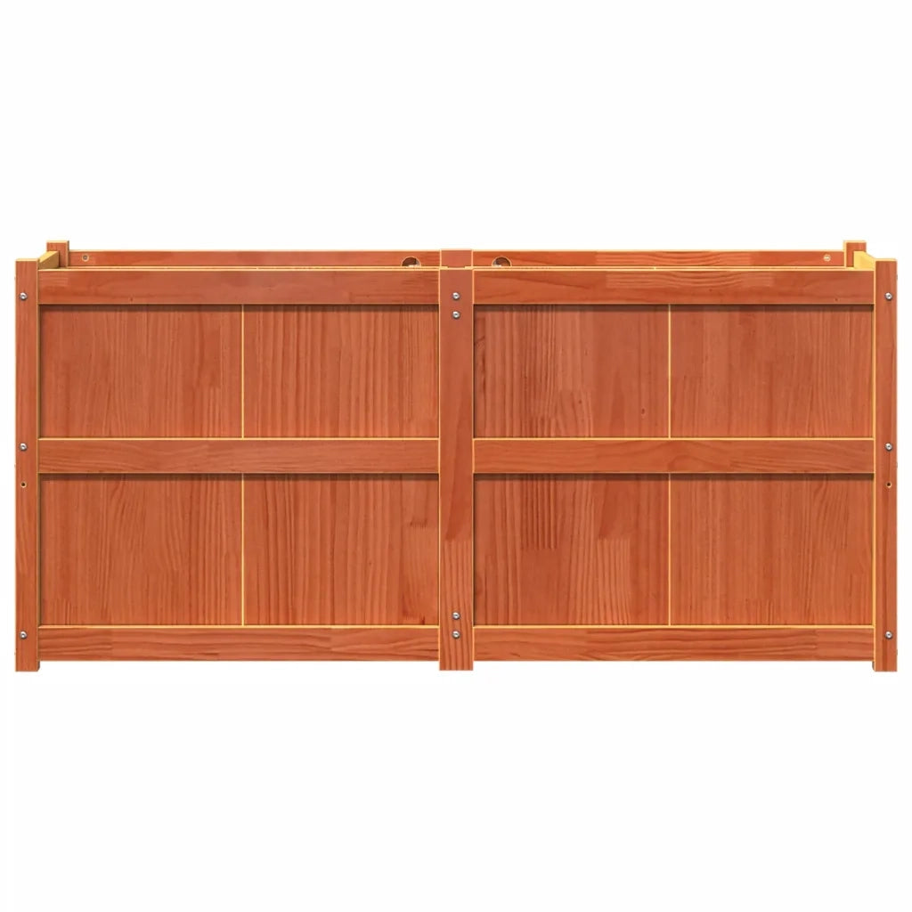 Fioriera | Cassetta per fiori | Vaso Giardino Marrone Cera 150x50x70 cm Legno Massello Pino