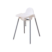 Seggiolone Pappa Easy 91x65x57 cm con Vassoio e Cinture di Sicurezza Bianco
