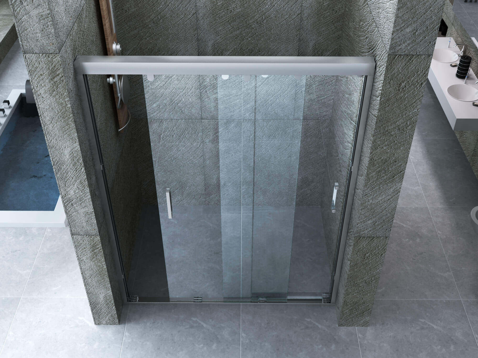 Box Doccia Angolare Ad Anta Scorrevole In Cristallo Trasparente 8mm Con Trattamento Anticalcare - F8 - 90x140