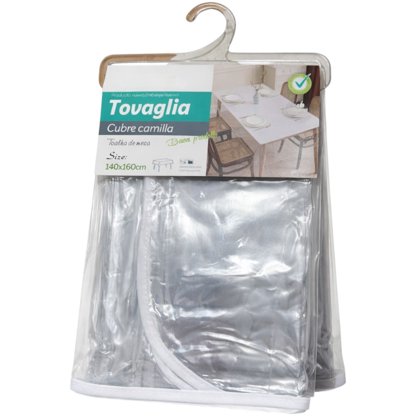 Tovaglia Trasparente per Tavolo 140x160 cm Copritavolo in PVC Impermeabile Antimacchia 3283405