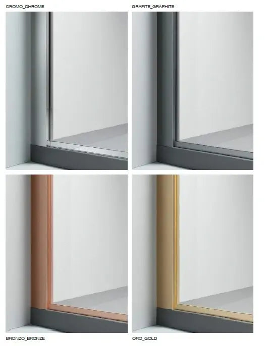 Parete Walk In H200 Anticalcare 8mm Trasparente Profili Oro - 140 cm