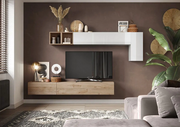 Parete attrezzata economica dal design moderno, finitura Bianco lucido e Cadiz, ZLCINFNCOMPN41-1