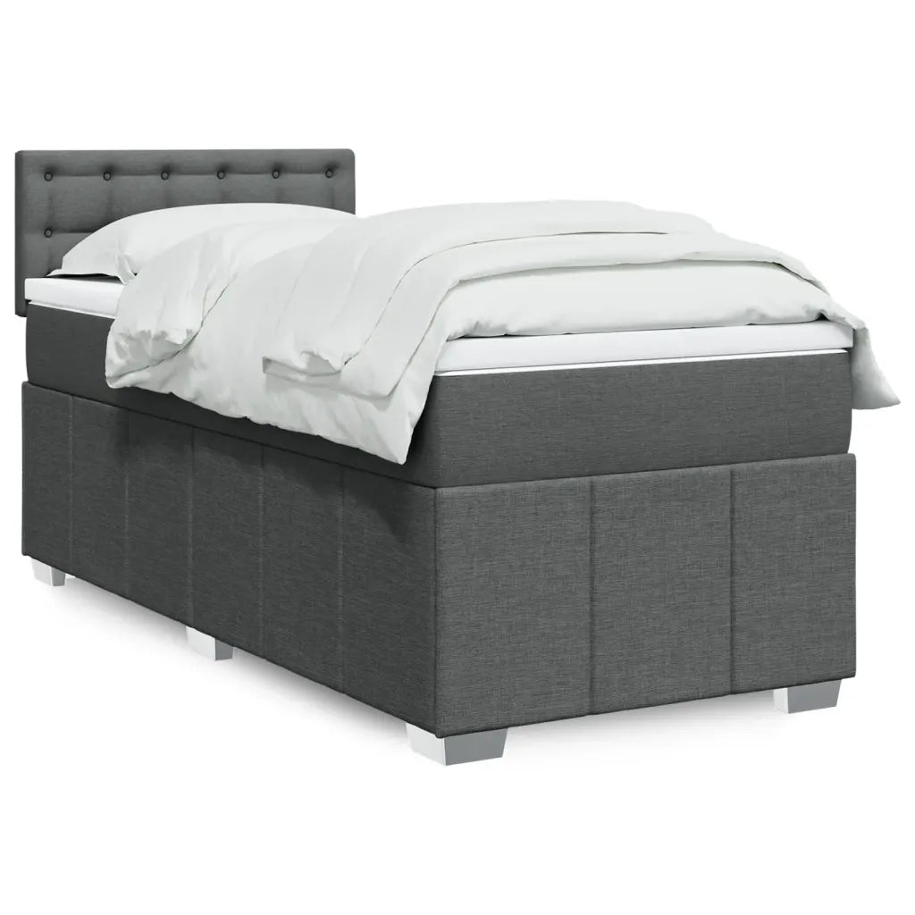 Giroletto a Molle con Materasso Grigio Scuro 100x200 cm Tessuto 3286994