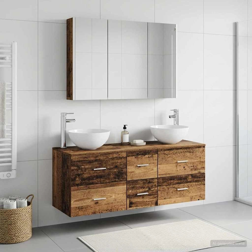 Set di mobili per il bagno 4 pz Legno antico 3406749