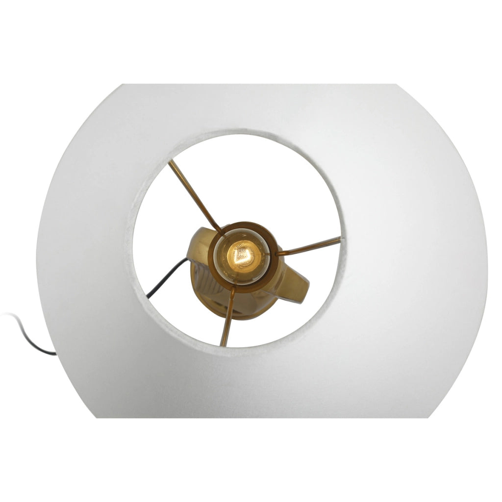 Lampada da tavolo Shah 100 in alluminio e cotone bianco