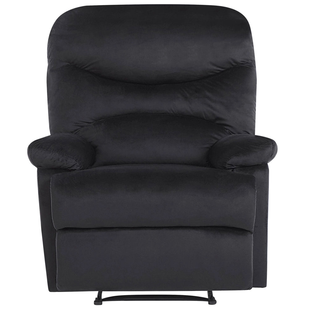 Sedia reclinabile Rivestimento in velluto Nero Push-Back Schienale e poggiapiedi regolabili manualmente Poltrona dal design retrò