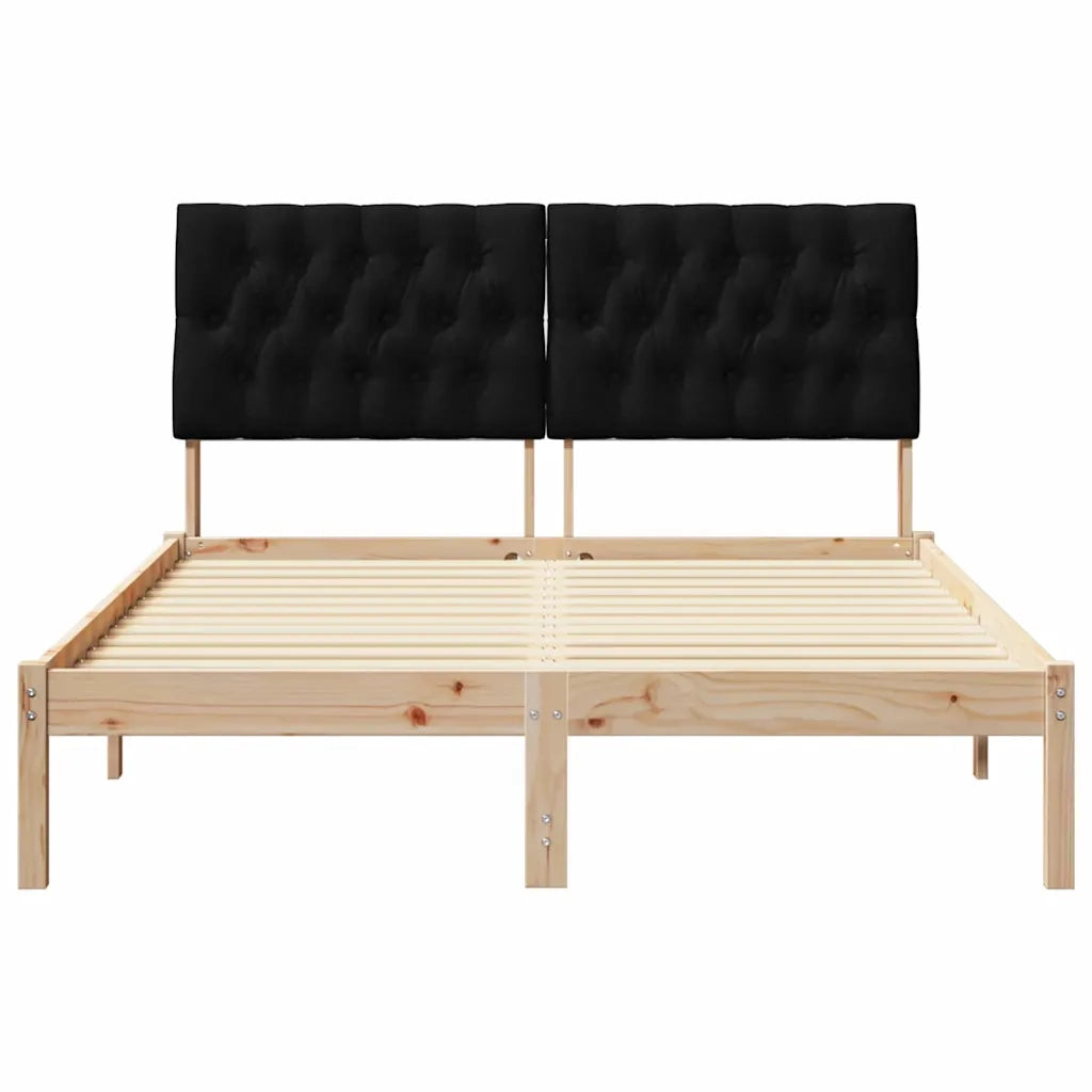 Letto con Testiera Rivestita con testiera Marrone 135 x 190 cm 878831