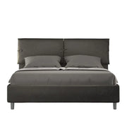 Letto matrimoniale con rete imbottito 160x210 microfibra grigio Sleeper