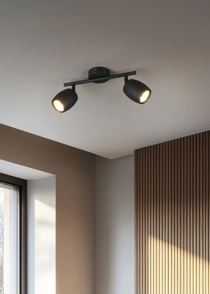 Faretto soffitto NANCY RL 2xGU10 nero metallo