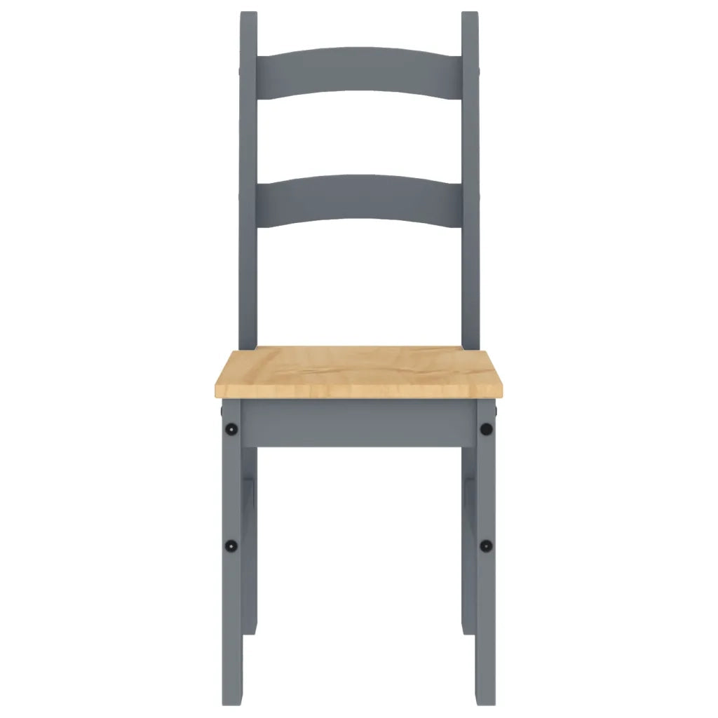 Sedie da Pranzo 2 pz Grigie 40x46x99 cm Legno Massello di Pino 4005727