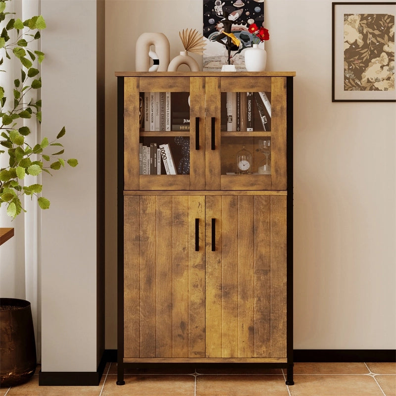 Credenza rustica, mobiletto in stile loft vintage retrò per sala da pranzo e cucina