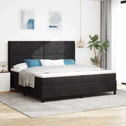 Letto a molle con materasso con led Nero 200 x 200 cm Velluto