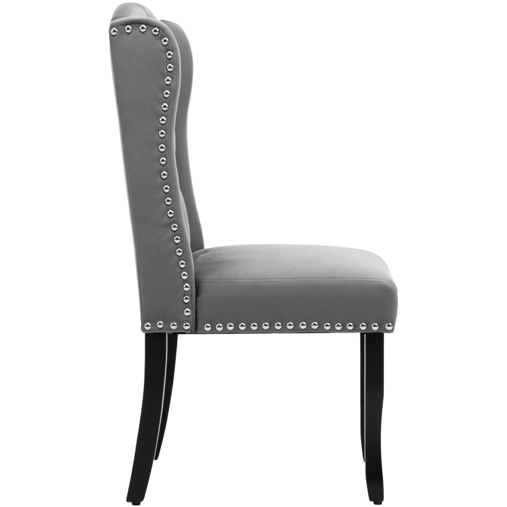 Sedie da Pranzo in Velluto con Gambe in Legno ¨C Xylo ¨C Set 2 Pezzi, Grigio