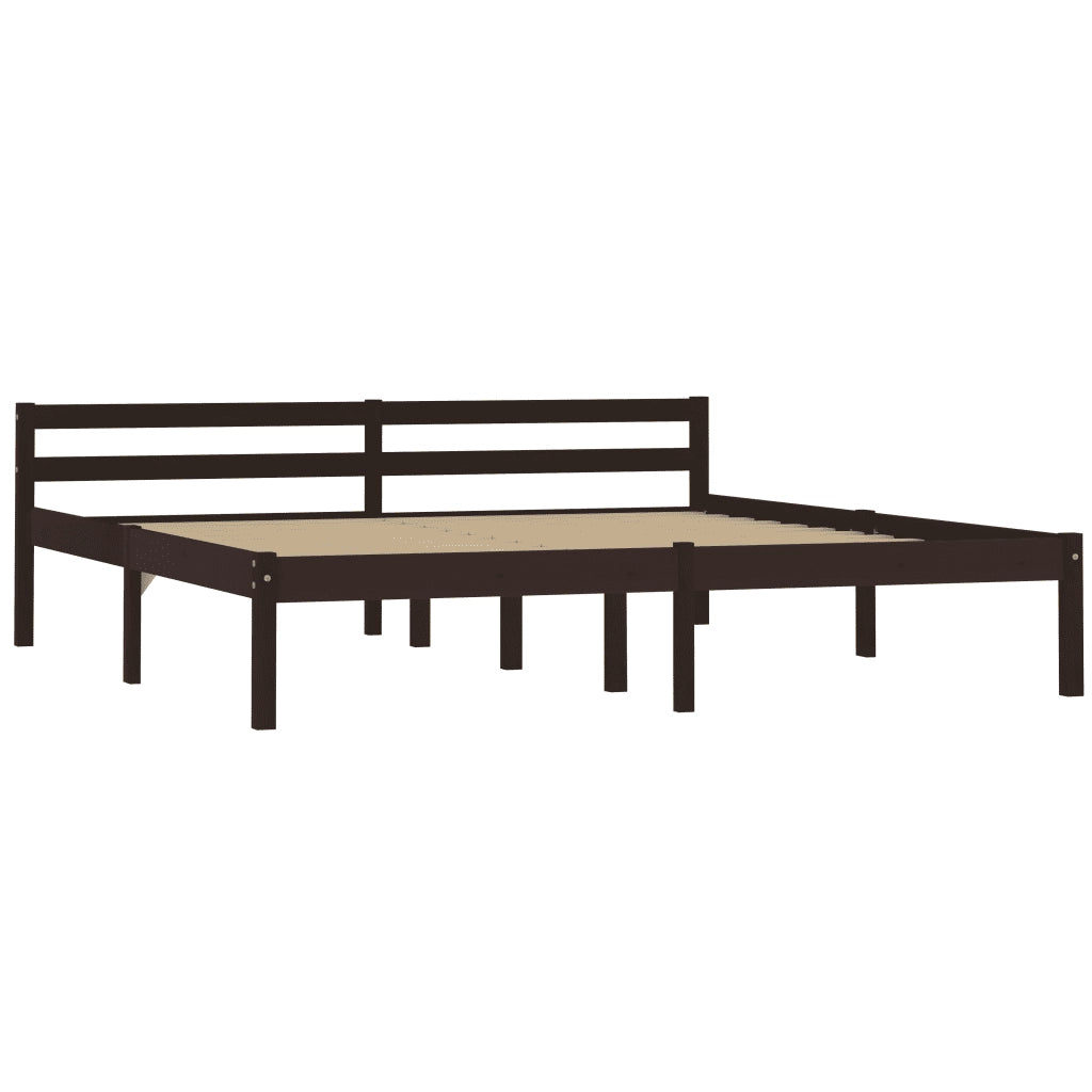 Giroletto senza Materasso-Struttura Letto Marrone Scuro 160x200 cm Legno Pino 326986