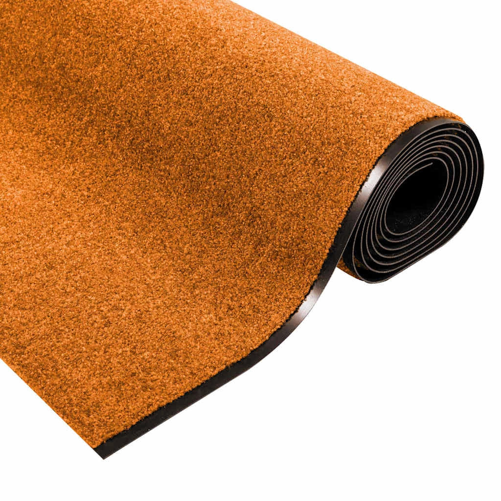 Zerbino d'ingresso moderno rettangolare 120 x 350 cm resistente e antiscivolo in poliammide arancione 02_0057949