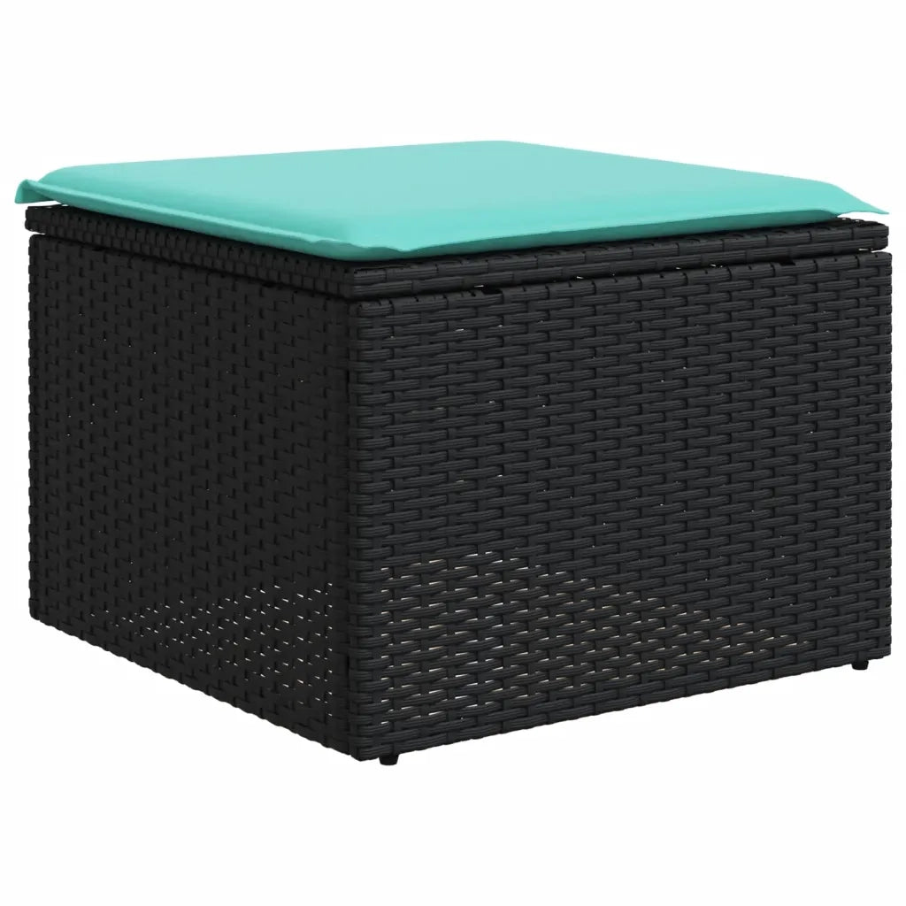 Set Divani da Giardino 7 pz con Cuscini Nero in Polyrattan 3218027