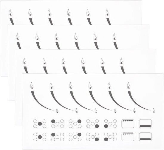 Set di ringhiere per fornelli - 4 set - 6 adesivi per ringhiera (38x33mm) - 14 etichette nere quadrate (12x16mm) - PVC trasparente - Facile da applicare