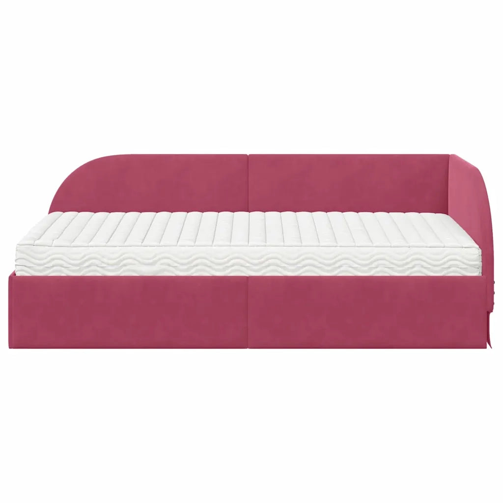 Struttura Letto Angolare con Materasso 2 pcs Verde Velluto 3394178