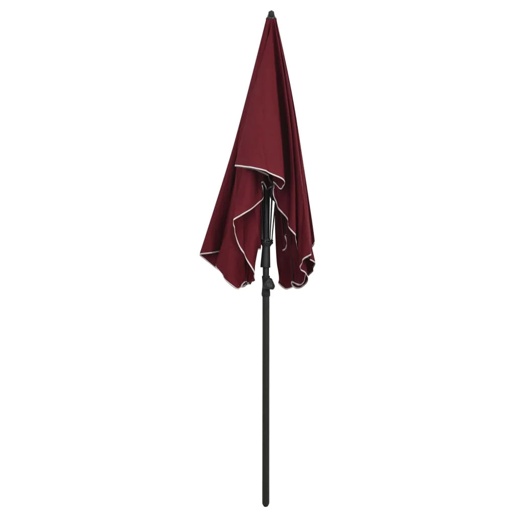 Ombrellone da giardino con palo 200 x 130 cm rosso bordeaux 02_0008319