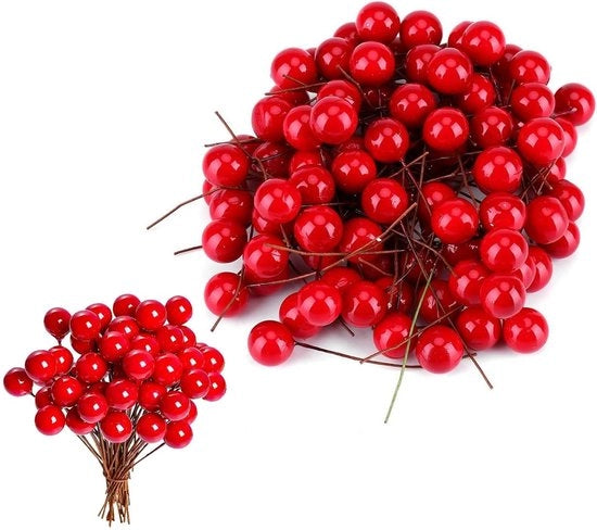 Accessori per Corsi di Fiori - Baccelli di Falso Ciliegio - 200 Pezzi - Decorazione di Matrimonio - Sostenibile - Filo di Acciaio Flessibile