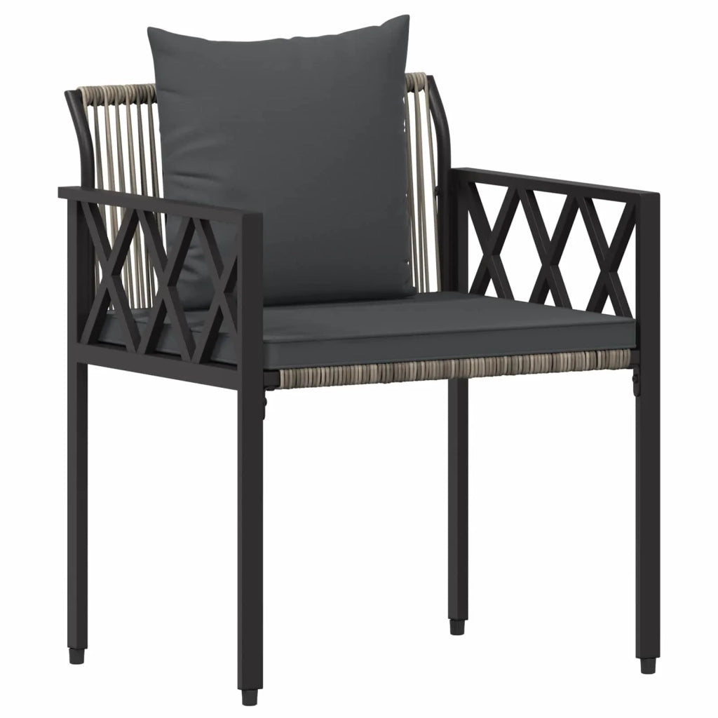 Set Mobili da Esterno 3 pcs Grigio e Grigio Scuro polyrattan 42025348