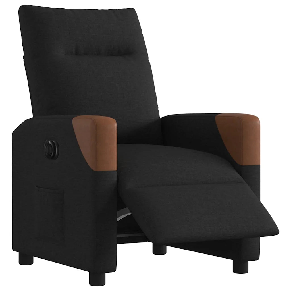 Poltrona Elettrica Reclinabile Nera in Tessuto 3323992