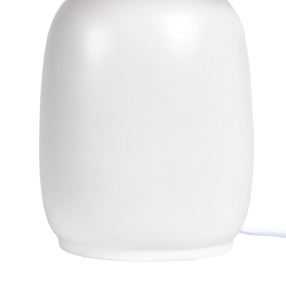 Lampada da tavolo con base in ceramica bianca e paralume in rattan Lampada da comodino per il salotto del corridoio