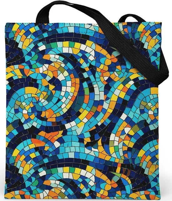 Borsa da viaggio con cerniera - Borsa estetica - Tela di velluto - Borsa da donna in tessuto con cerniera Dimensioni: B37 H42 cm - Borsa in juta con stampa - Borsa da donna da viaggio - Borsa estetica in tessuto