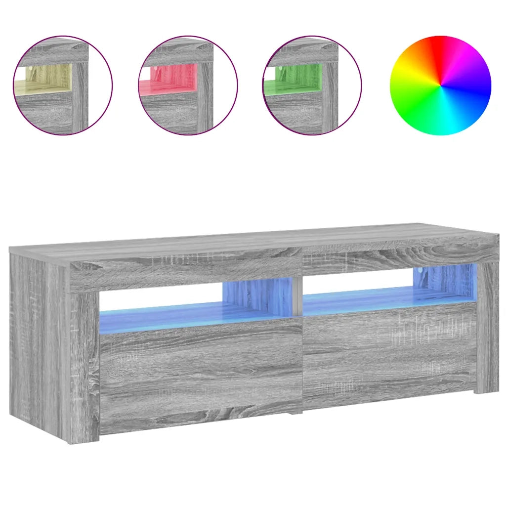 Mobile Porta TV con Luci LED Grigio Sonoma 120x35x40 cmcm 815685