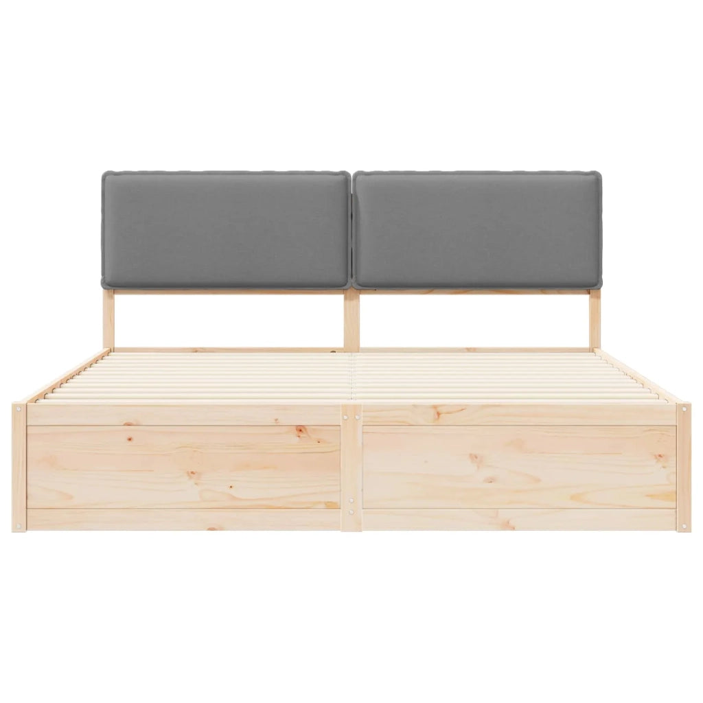 Letto con Testiera Rivestita Grigio chiaro 200 x 200 cm