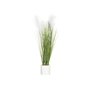 Pianta artificiale decorativa con erba in vaso bianco h 68 cm
