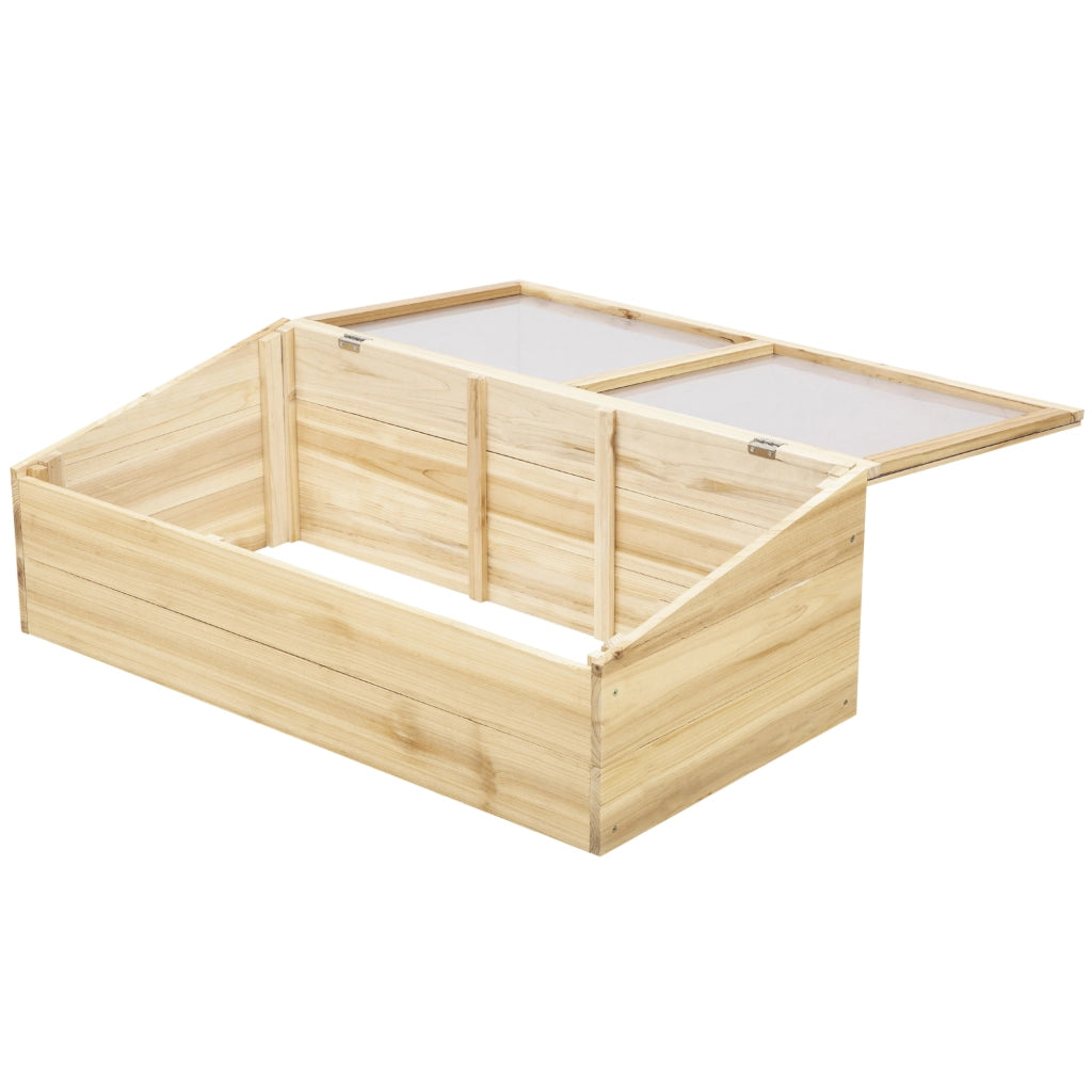 Serra da giardino in legno per piante e orto - Xylo - 100x50x35 cm naturale abete