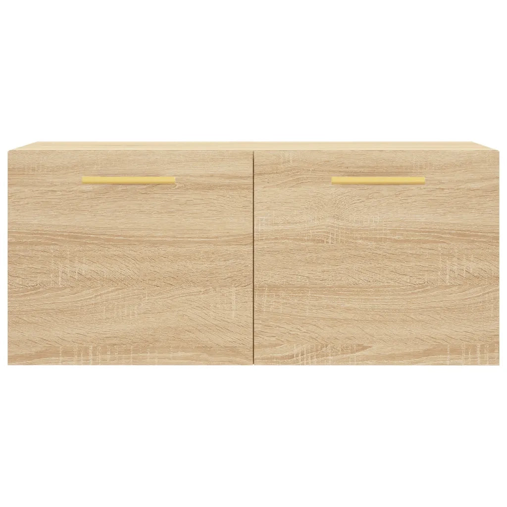 Mobile contenitore decorativo moderno a parete 80 x 36,5 x 35 cm realizzato in legno composito di rovere Sonoma 02_0048857