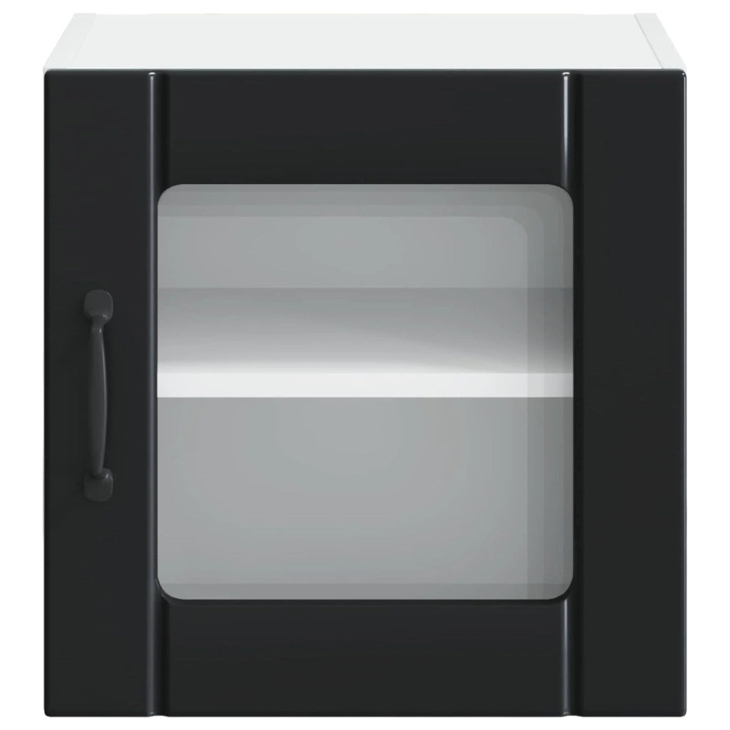 Pensile da cucina | Mobile in vetro da parete LUCCA 2 pz Nero 40 x 31 x 40 cm