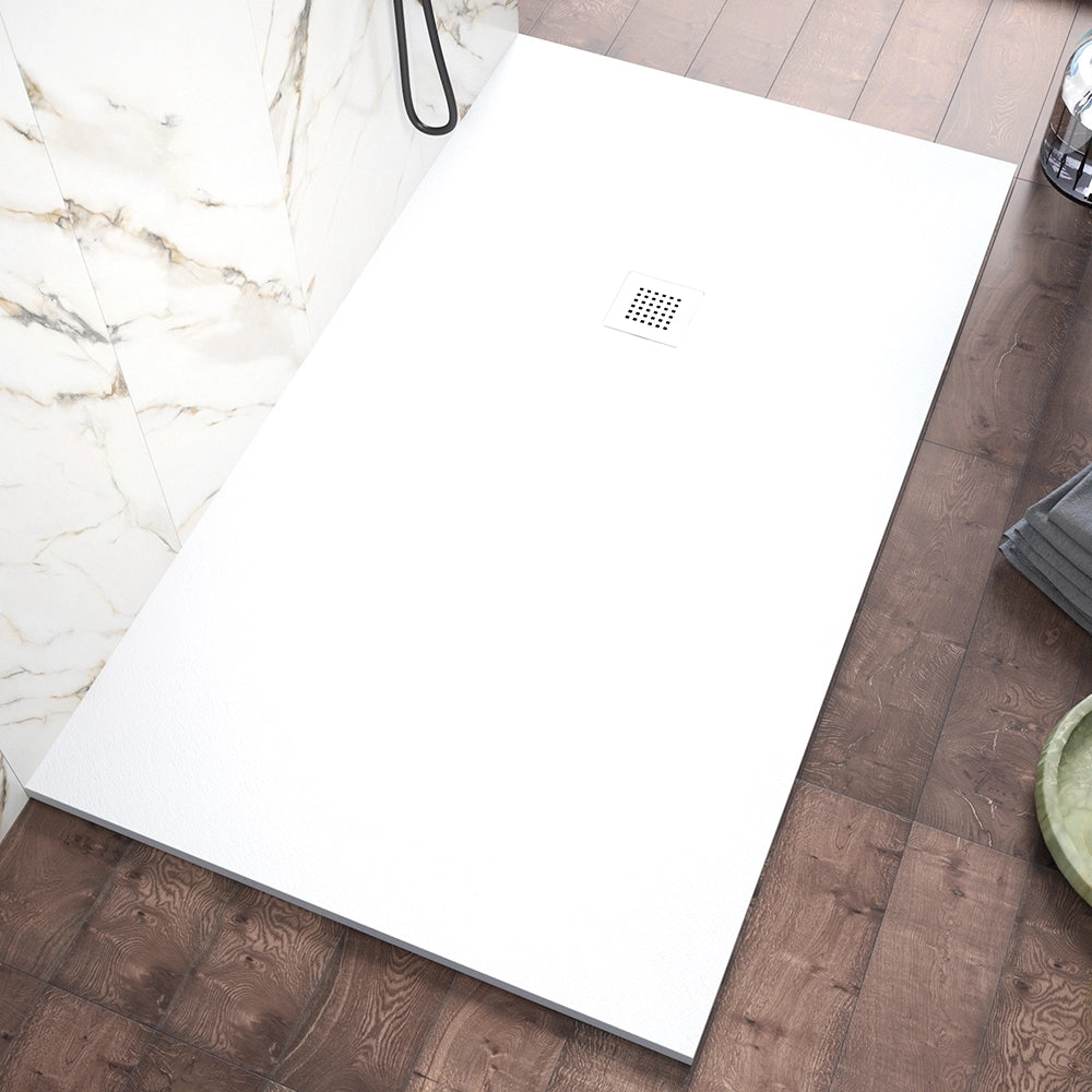 Piatto doccia 80x180cm in marmoresina bianco effetto pietra | Kos