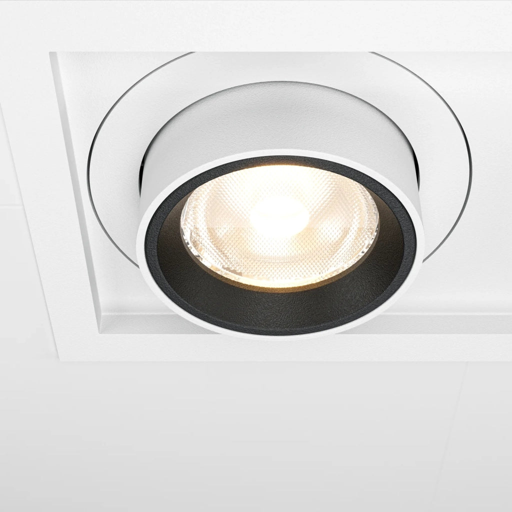 Maytoni lampada da incasso Hidden 1 luce LED integrato bianco alluminio