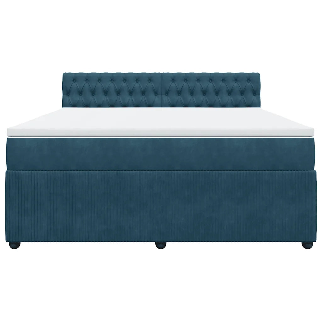 Giroletto a Molle con Materasso Blu 180x200 cm in Velluto 3290116