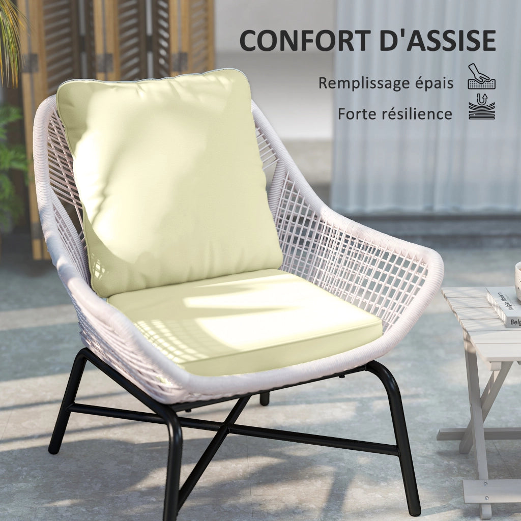 Set 2 cuscini per divano con schienale ¨C Xylo ¨C tessuto crema interno esterno