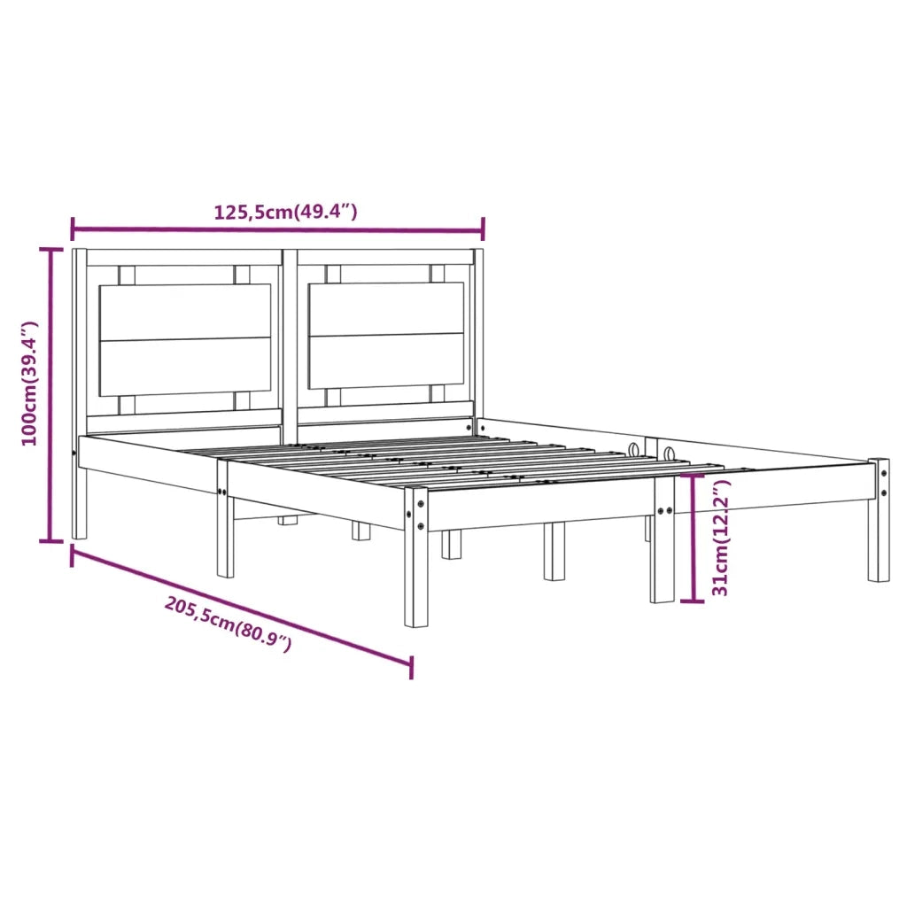 Giroletto-Struttura Letto in Legno Massello 120x200 cm 867972