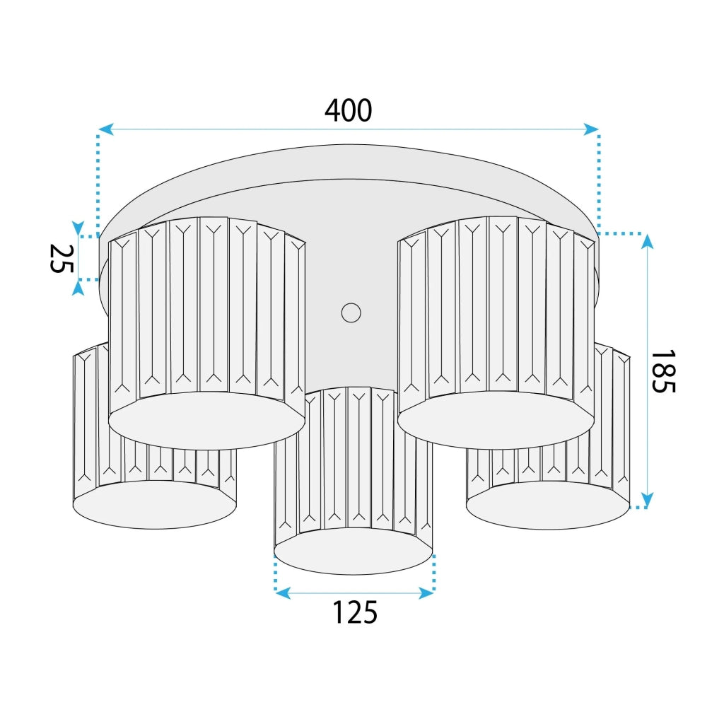 Lampada Da Soffitto Ebt023-5c Black