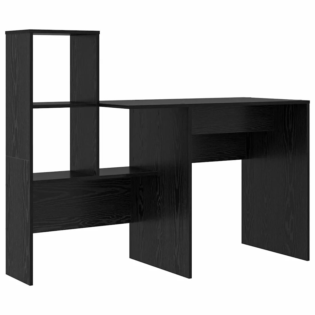 Scrivania | Tavolo da Ufficio Rovere Nero 131,5 x 50 x 106,5 cm Legno multistrato