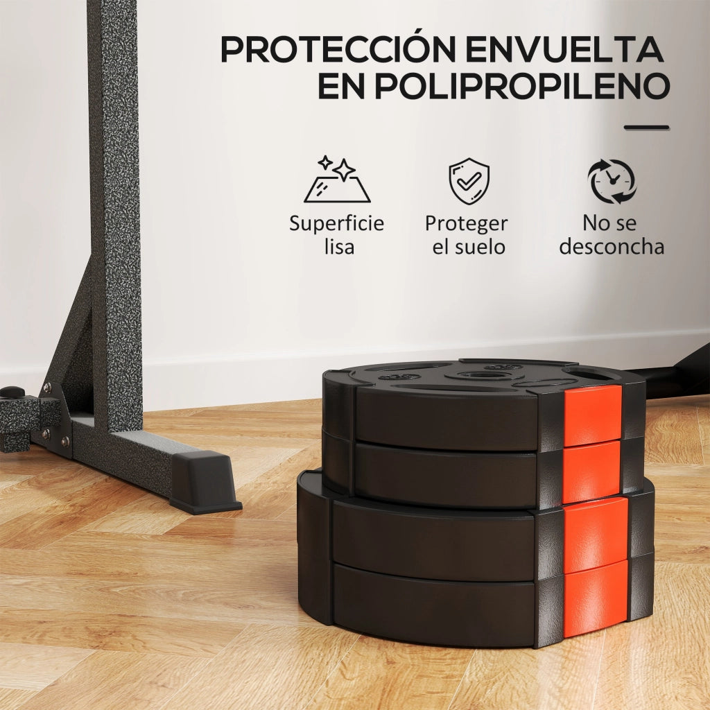 Dischi per bilanciere 4 pezzi 2x5 kg 2x2,5 kg ¨C zephmum ¨C Nero