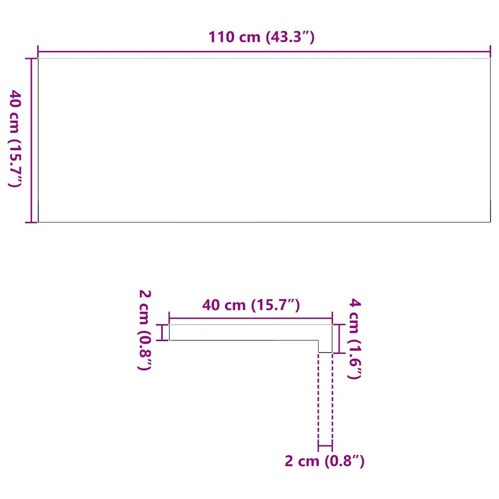 Davanzali 2 pz Marrone Chiaro 110x40x2 cm Legno Massello Rovere CFW7958923