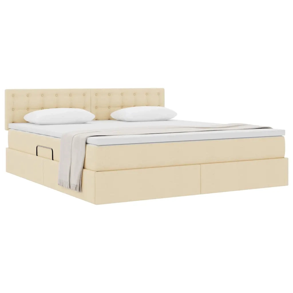 Letto con contenitore e materasso Crema 160 x 200 cm 3370648