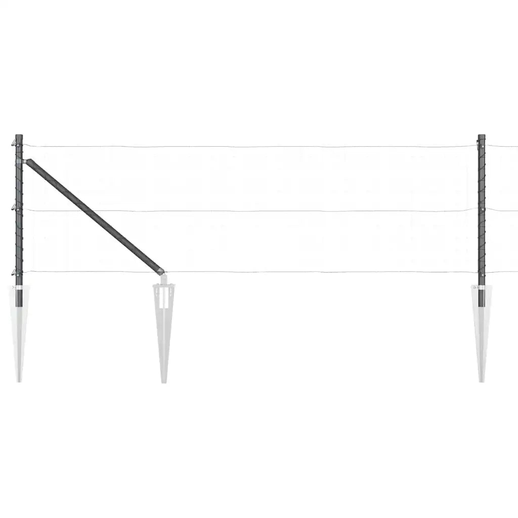 Palo della recinzione 7 pcs Grigio Acciaio 42004256