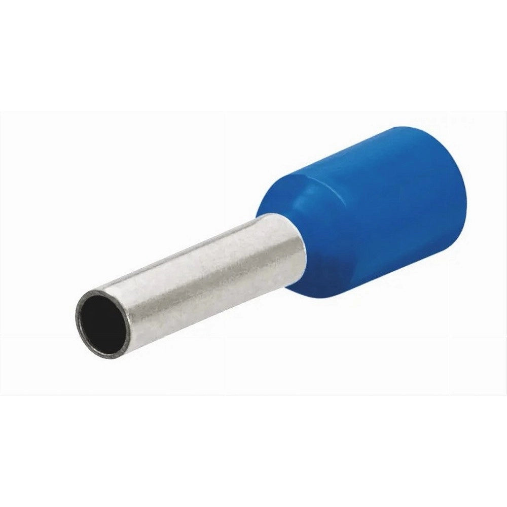 Trade Shop - Confezione 100pz Tubetto Capicorda Isolato Per Cavi 1.5mm² Terminale Da 8mm E1508 - Blu